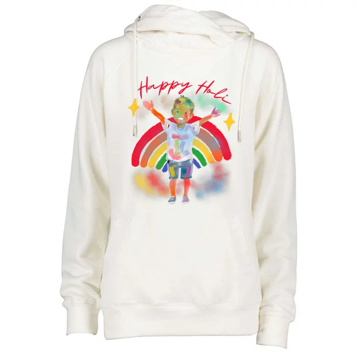 Happy Holi Festival Family Outfit India Hindu Womens Funnel Neck Pullover Hood