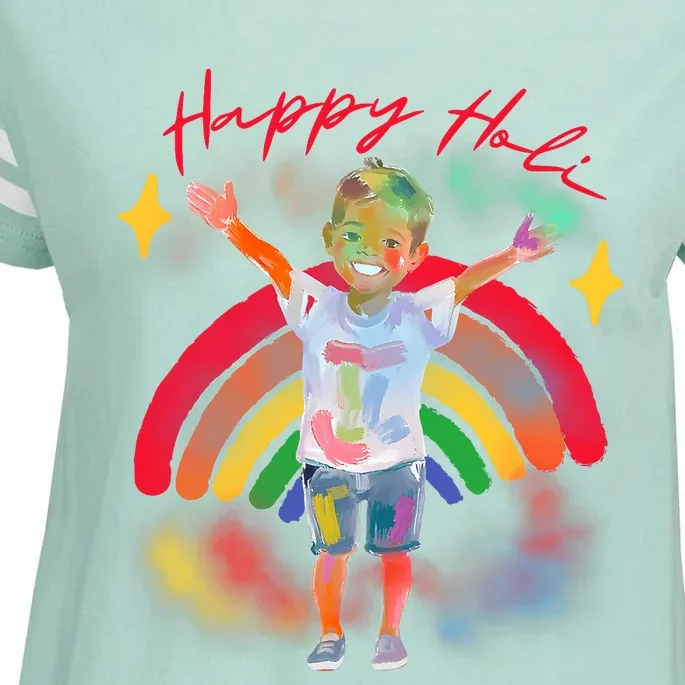 Happy Holi Festival Family Outfit India Hindu Enza Ladies Jersey Football T-Shirt