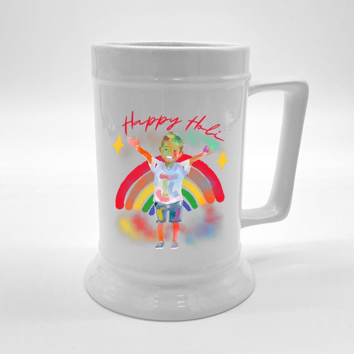 Happy Holi Festival Family Outfit India Hindu Front & Back Beer Stein