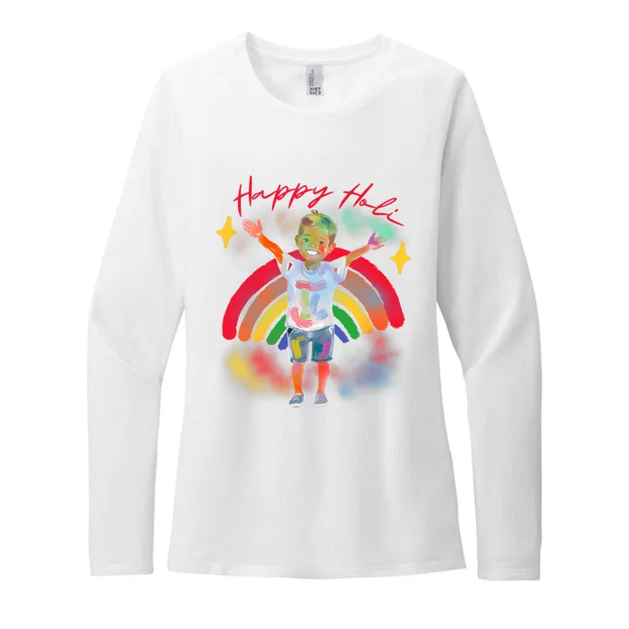 Happy Holi Festival Family Outfit India Hindu Womens CVC Long Sleeve Shirt