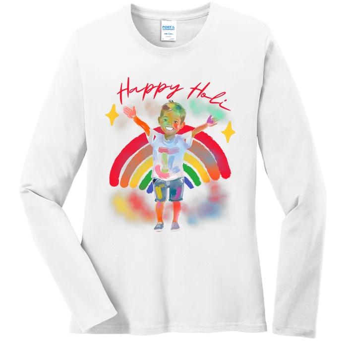 Happy Holi Festival Family Outfit India Hindu Ladies Long Sleeve Shirt