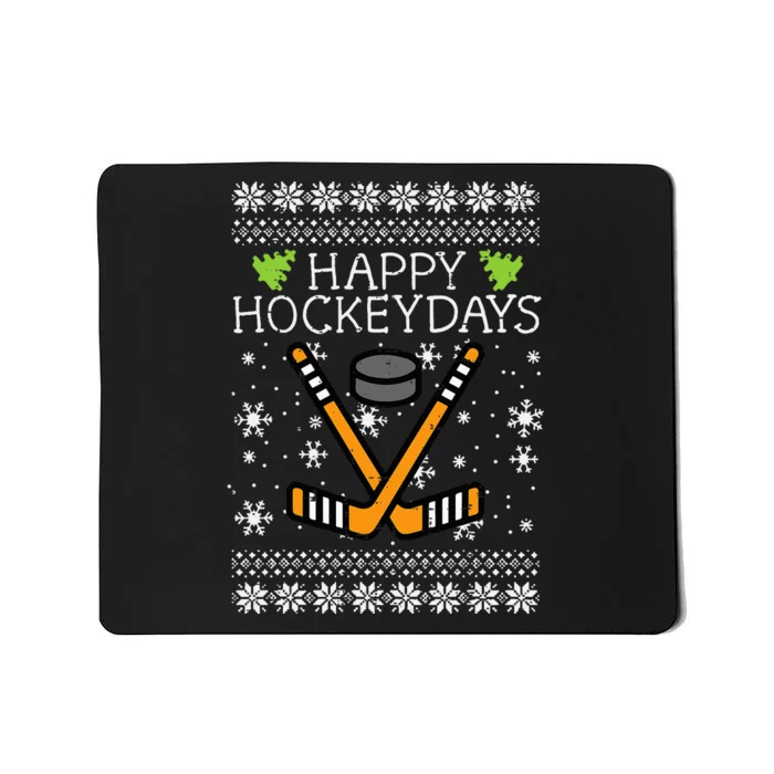 Hockey Holiday Festive Ugly Christmas Sweater Mousepad