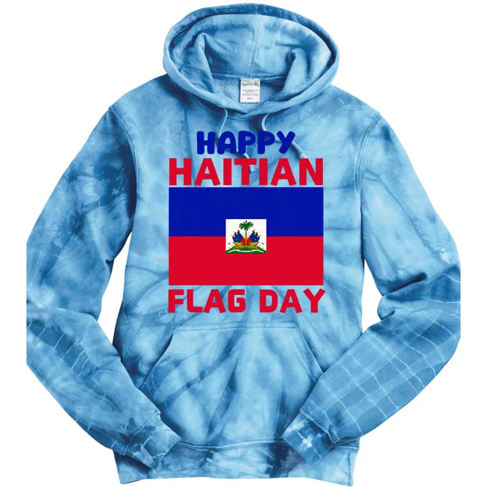 Happy Haitian Flag Day Cool Haiti Flag Pride Tie Dye Hoodie