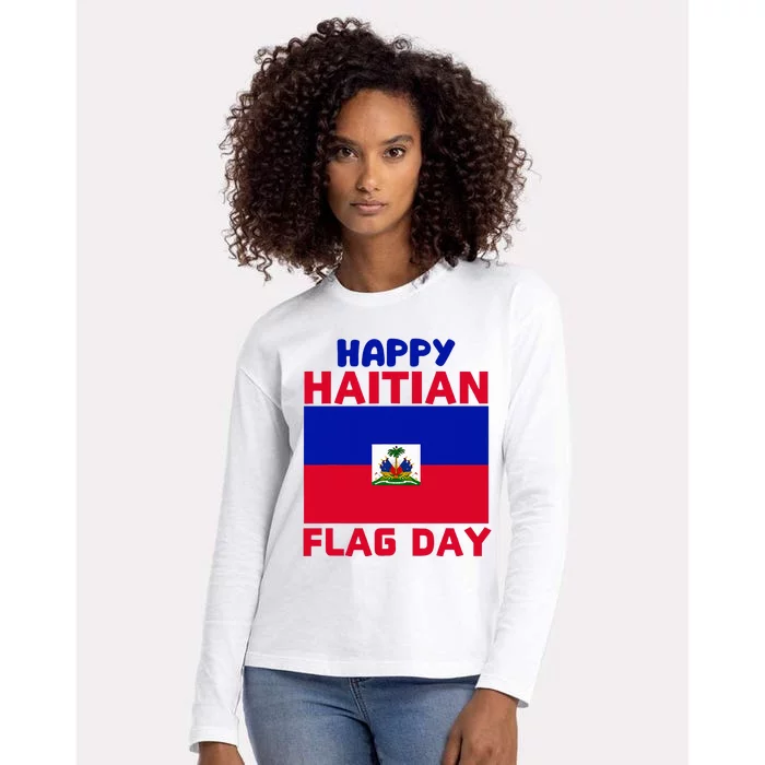 Happy Haitian Flag Day Cool Haiti Flag Pride Womens Cotton Relaxed Long Sleeve T-Shirt