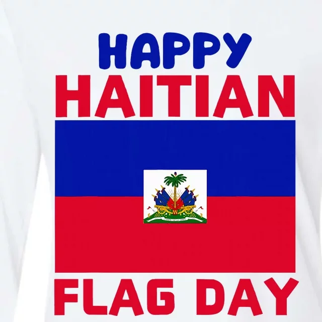 Happy Haitian Flag Day Cool Haiti Flag Pride Womens Cotton Relaxed Long Sleeve T-Shirt