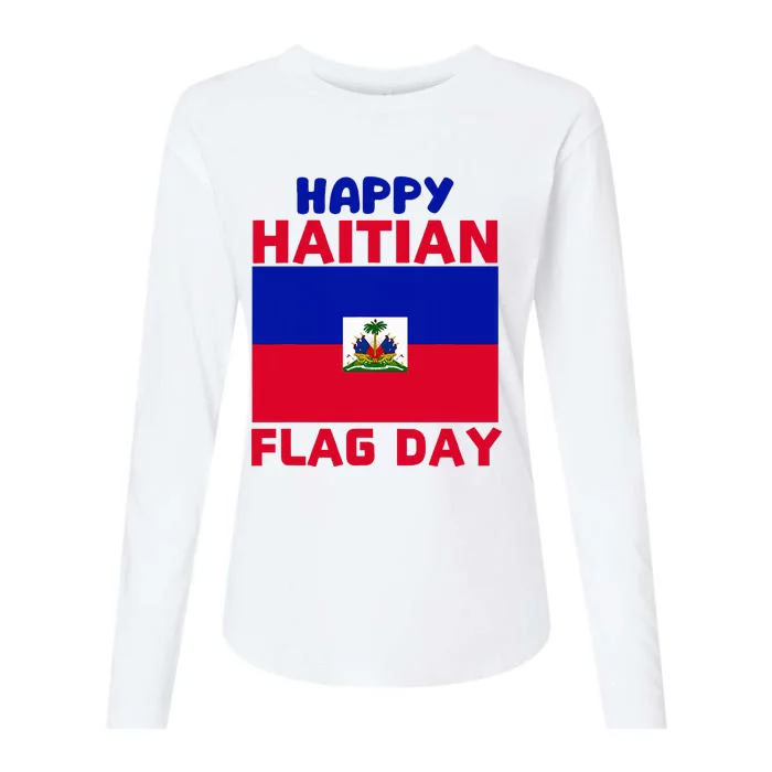 Happy Haitian Flag Day Cool Haiti Flag Pride Womens Cotton Relaxed Long Sleeve T-Shirt