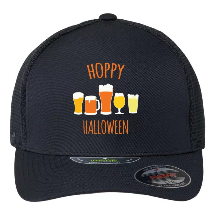 Hoppy Halloween Funny Halloween Beer Drinking Gift Flexfit Unipanel Trucker Cap