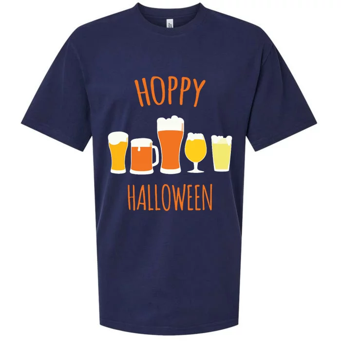 Hoppy Halloween Funny Halloween Beer Drinking Gift Sueded Cloud Jersey T-Shirt