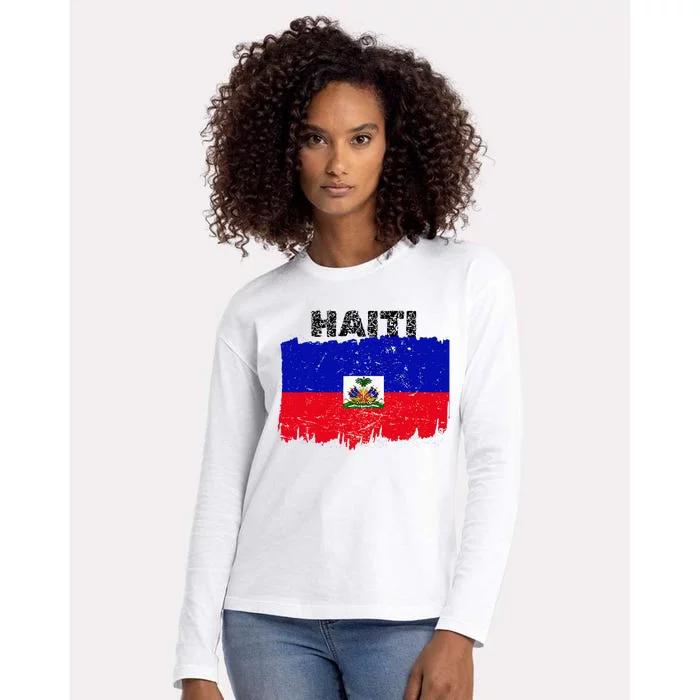 Haiti Haitian Flag Day Haitian Pride Womens Cotton Relaxed Long Sleeve T-Shirt