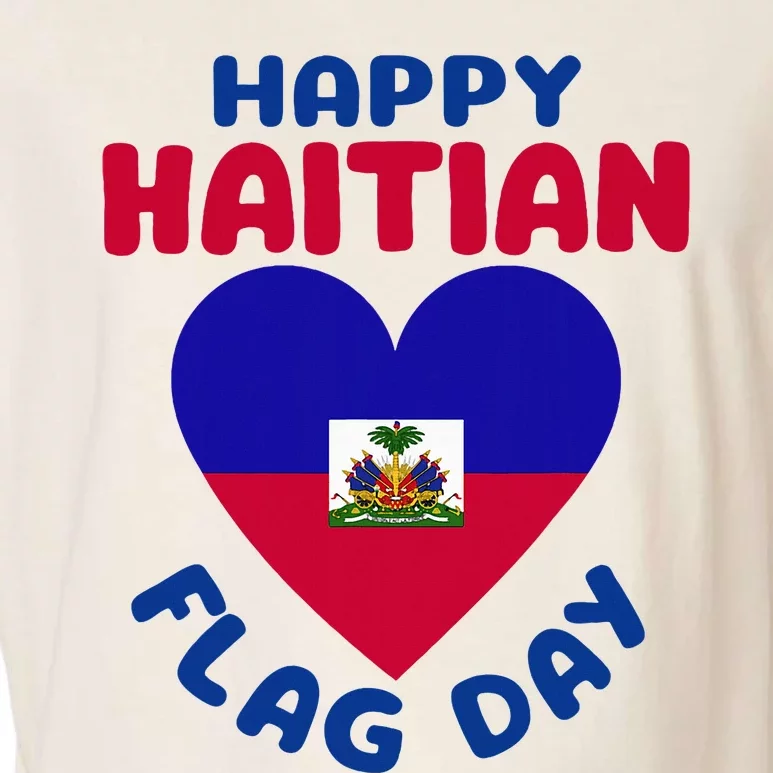 Happy Haitian Flag Day Cool Haiti Flag Heart Garment-Dyed Women's Muscle Tee