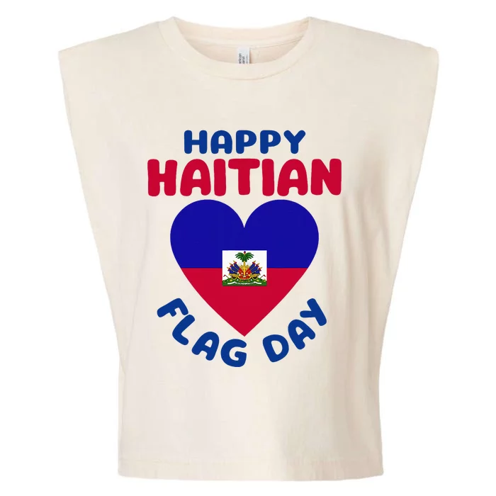 Happy Haitian Flag Day Cool Haiti Flag Heart Garment-Dyed Women's Muscle Tee