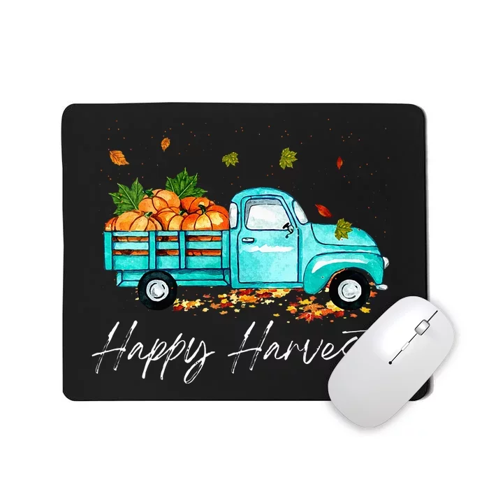 Happy Harvest Fall Season Pumpkin Truck Thanksgiving Vintage Mousepad