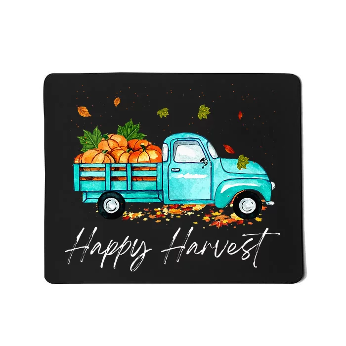 Happy Harvest Fall Season Pumpkin Truck Thanksgiving Vintage Mousepad