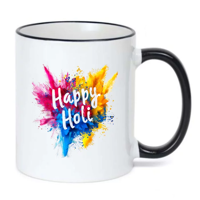 Happy Holi For Color India Hindu Gifts Black Color Changing Mug