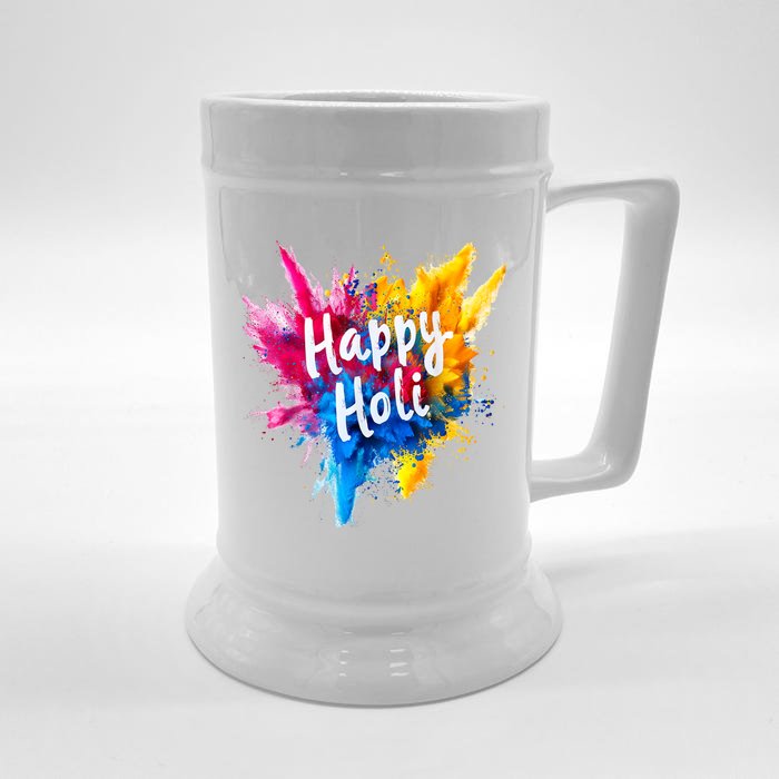 Happy Holi For Color India Hindu Gifts Front & Back Beer Stein