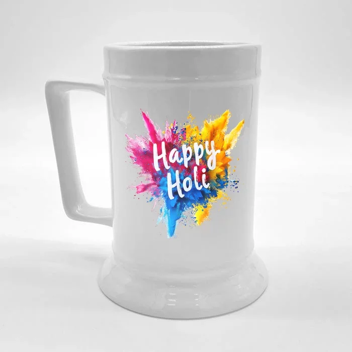 Happy Holi For Color India Hindu Gifts Front & Back Beer Stein