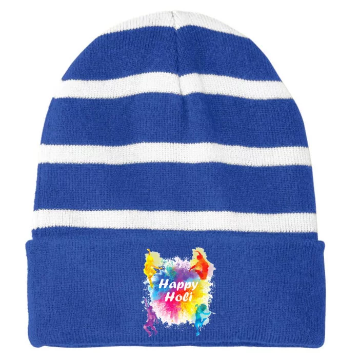 Happy Holi Festival Outfit For India Hindu Striped Beanie with Solid Band