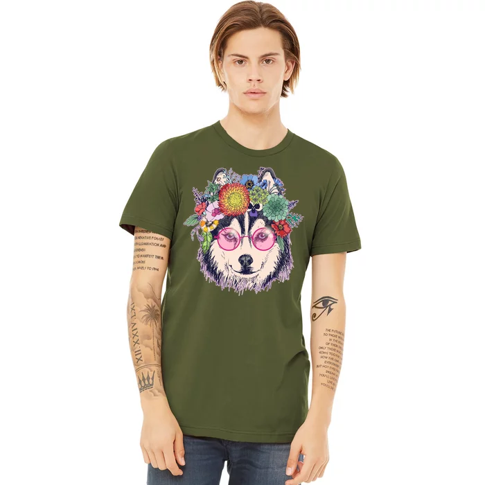 Hippy Hipster Flower Crown Dog Premium T-Shirt