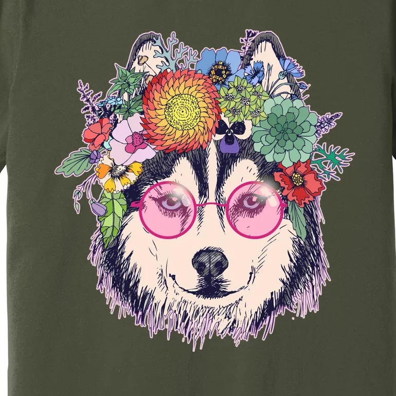 Hippy Hipster Flower Crown Dog Premium T-Shirt