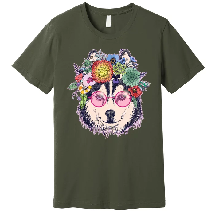 Hippy Hipster Flower Crown Dog Premium T-Shirt