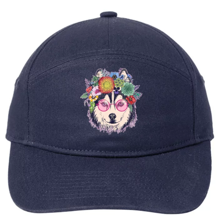 Hippy Hipster Flower Crown Dog 7-Panel Snapback Hat