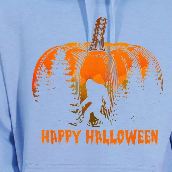 Happy Halloween Funny Bigfoot Sasquatch Retro Pumpkin Lovers Unisex Surf Hoodie