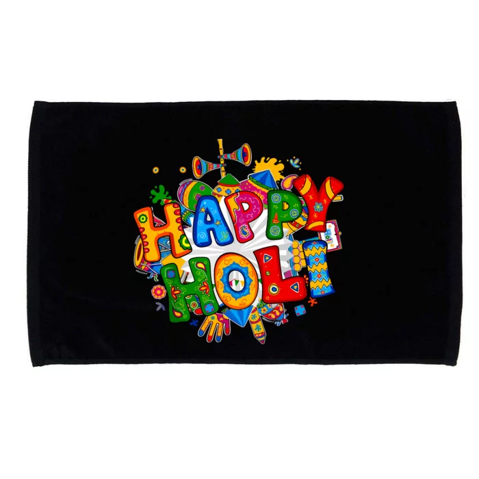 Happy Holi Festival Colors India Hindu Microfiber Hand Towel