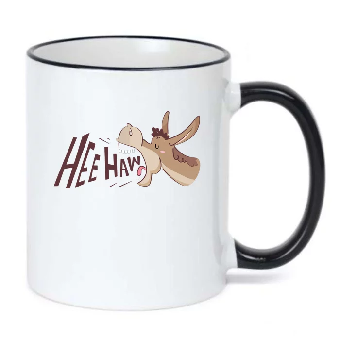 Hee Haw Funny Donkey Laughs Black Color Changing Mug