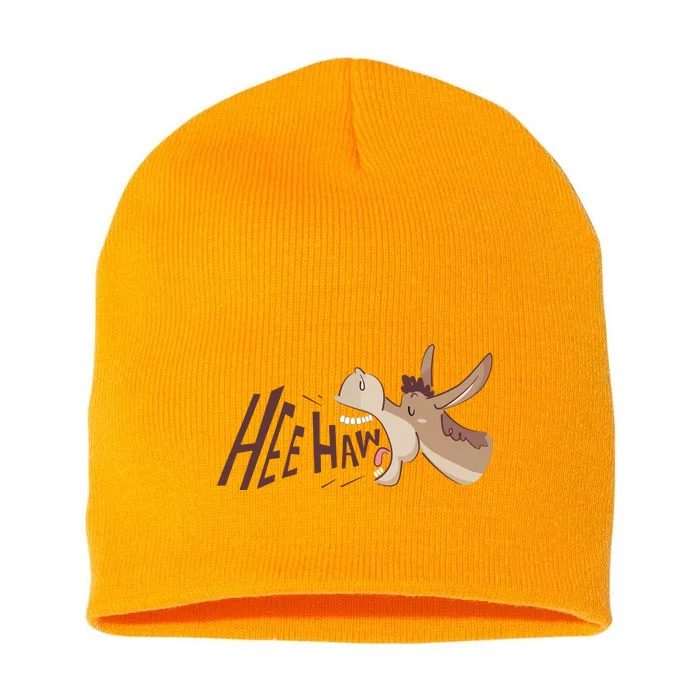 Hee Haw Funny Donkey Laughs Short Acrylic Beanie