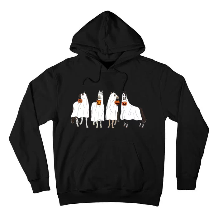 Halloween Horse Ghost Boo Cowboy Western Spooky Season Tall Hoodie