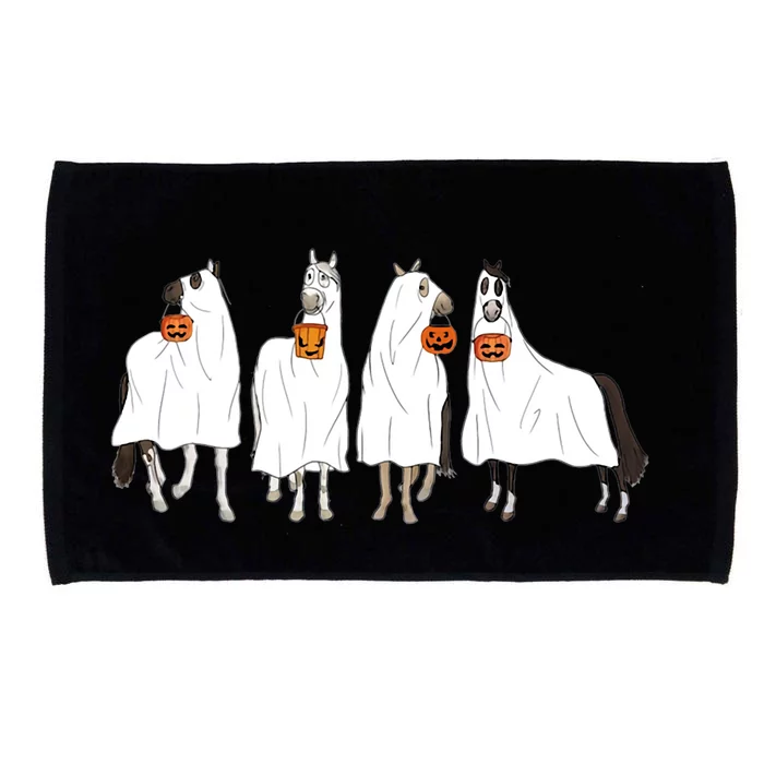 Halloween Horse Ghost Boo Cowboy Western Spooky Season Microfiber Hand Towel