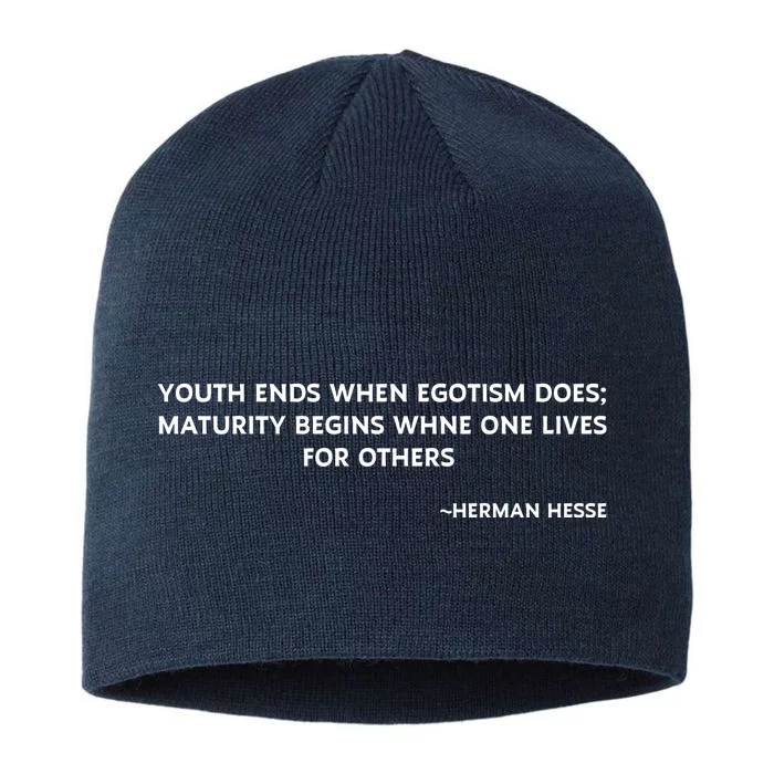 Hermann Hesse Gertrude Book Quote 8 1/2in Sustainable Knit Beanie