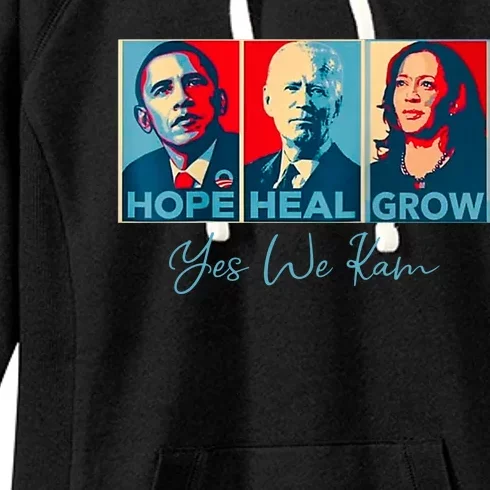 Hope Heal Grow Yes We Kam President Democrat Election Women's Fleece Hoodie