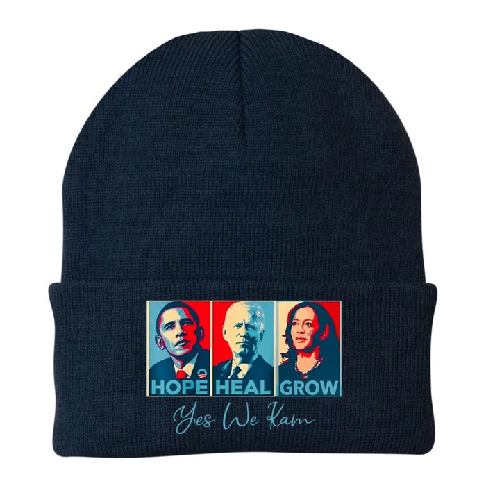 Hope Heal Grow Yes We Kam President Democrat Election Knit Cap Winter Beanie