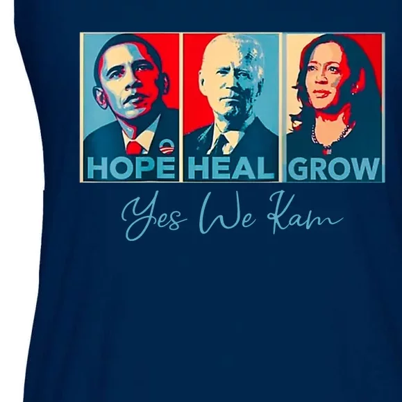 Hope Heal Grow Yes We Kam President Democrat Election Ladies Essential Flowy Tank