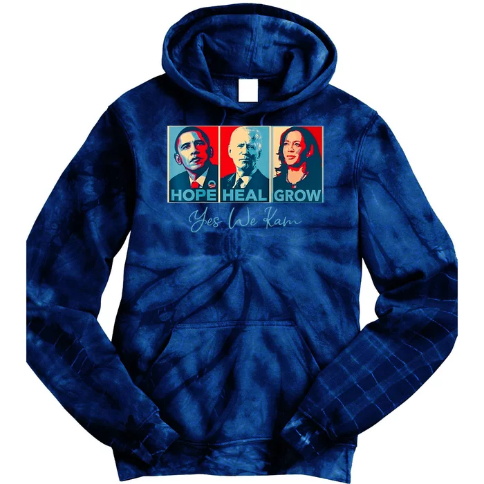 Hope Heal Grow Yes We Kam President Democrat Election Tie Dye Hoodie