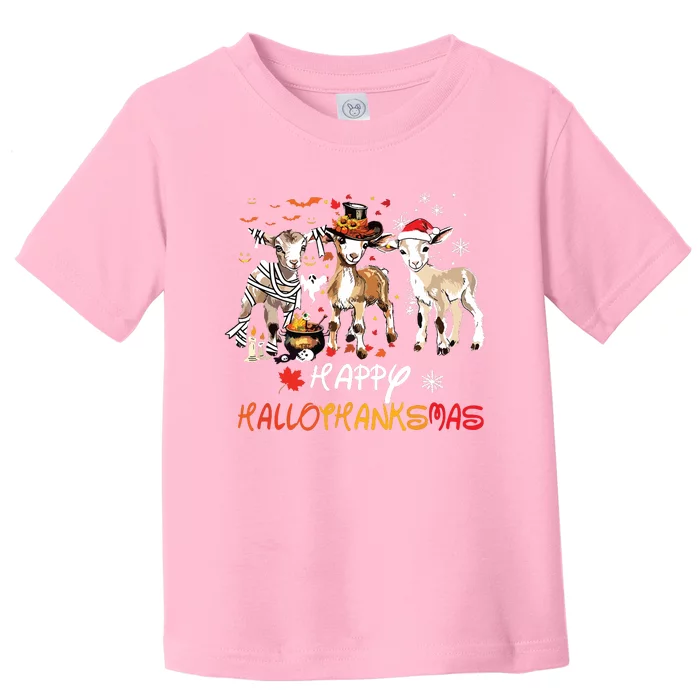 Happy Hallothanksmas Goats Toddler T-Shirt