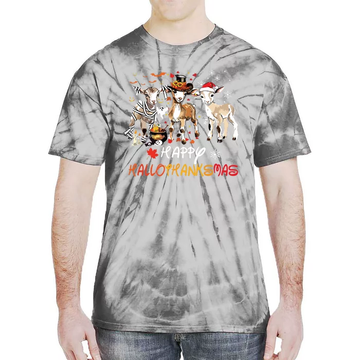 Happy Hallothanksmas Goats Tie-Dye T-Shirt