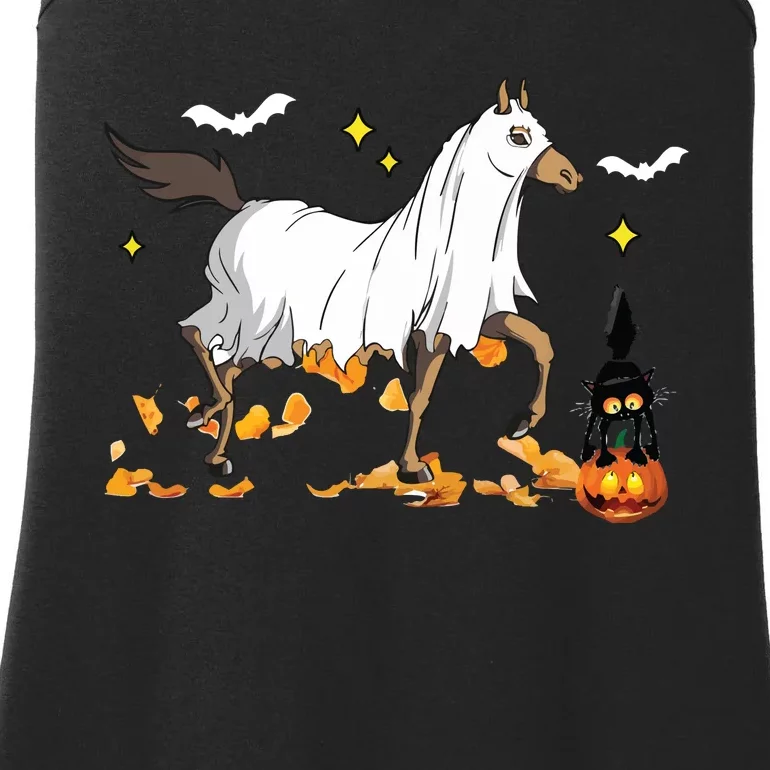 Halloween Horse Ghost Cowboy Western Halloween Ladies Essential Tank