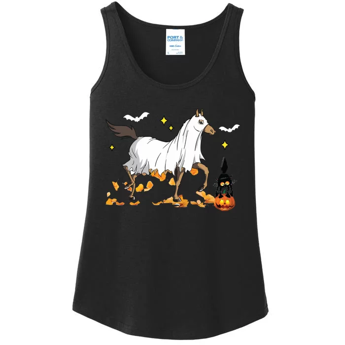 Halloween Horse Ghost Cowboy Western Halloween Ladies Essential Tank