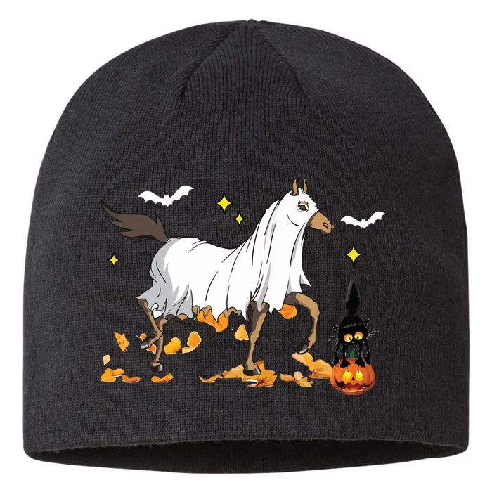 Halloween Horse Ghost Cowboy Western Halloween 8 1/2in Sustainable Knit Beanie