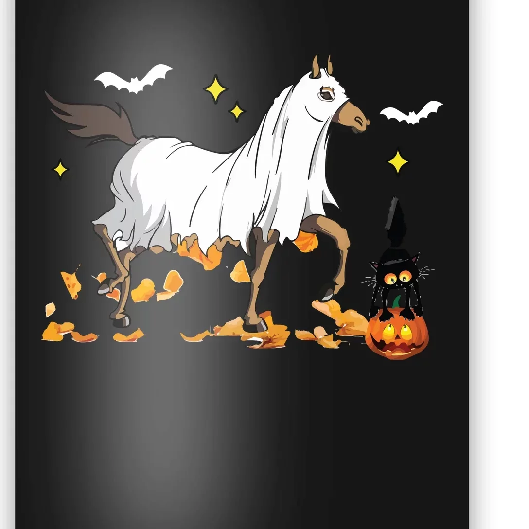 Halloween Horse Ghost Cowboy Western Halloween Poster