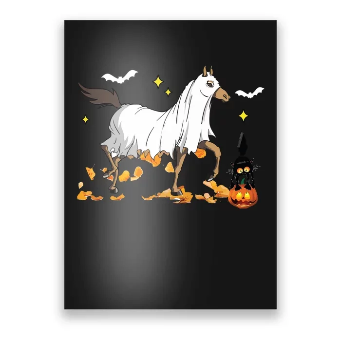 Halloween Horse Ghost Cowboy Western Halloween Poster