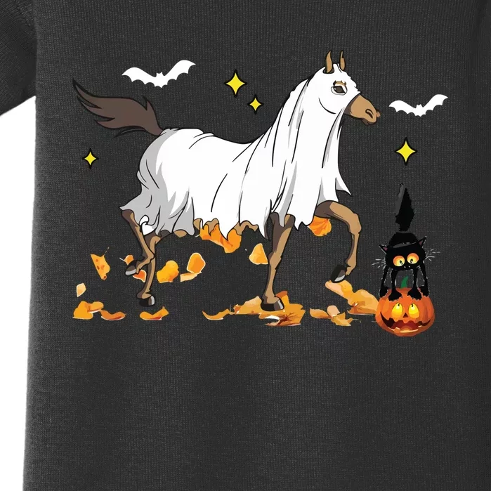 Halloween Horse Ghost Cowboy Western Halloween Baby Bodysuit