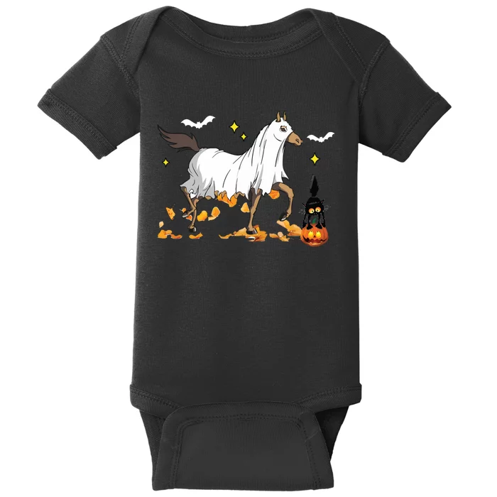 Halloween Horse Ghost Cowboy Western Halloween Baby Bodysuit