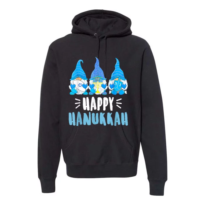 Happy Hanukkah Gnomes Jewish Gnome Lover Chanukah Premium Hoodie