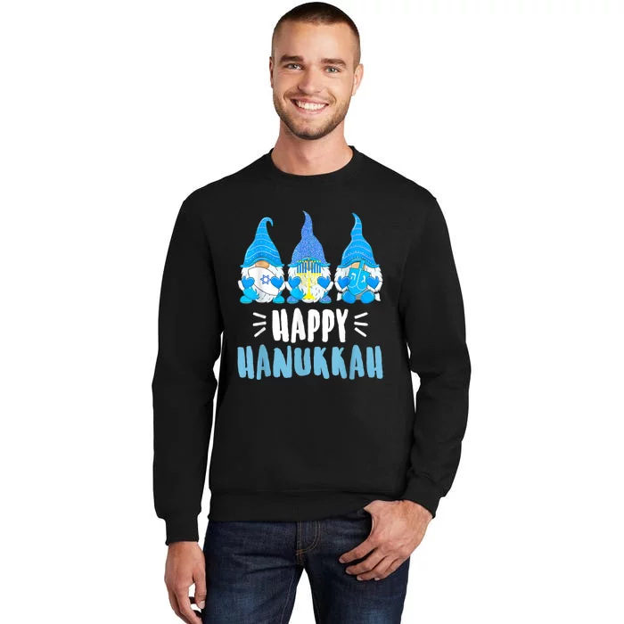 Happy Hanukkah Gnomes Jewish Gnome Lover Chanukah Tall Sweatshirt