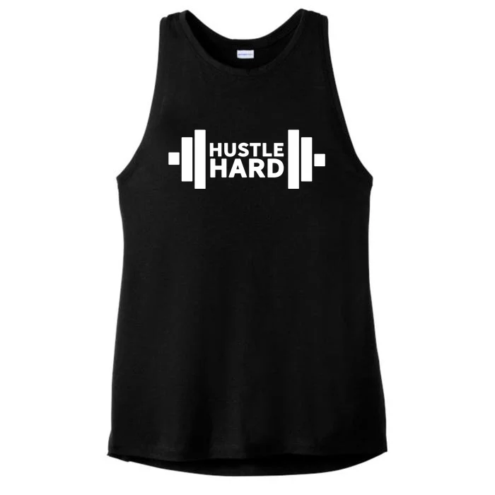 Hustle Hard Gym Rat Workout Gains Heavy Lifting Muscle Build Gift Ladies Tri-Blend Wicking Tank