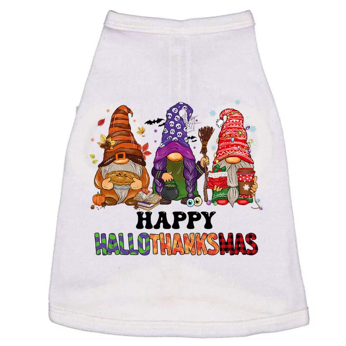 Happy Hallothanksmas Gnomes Doggie Tank