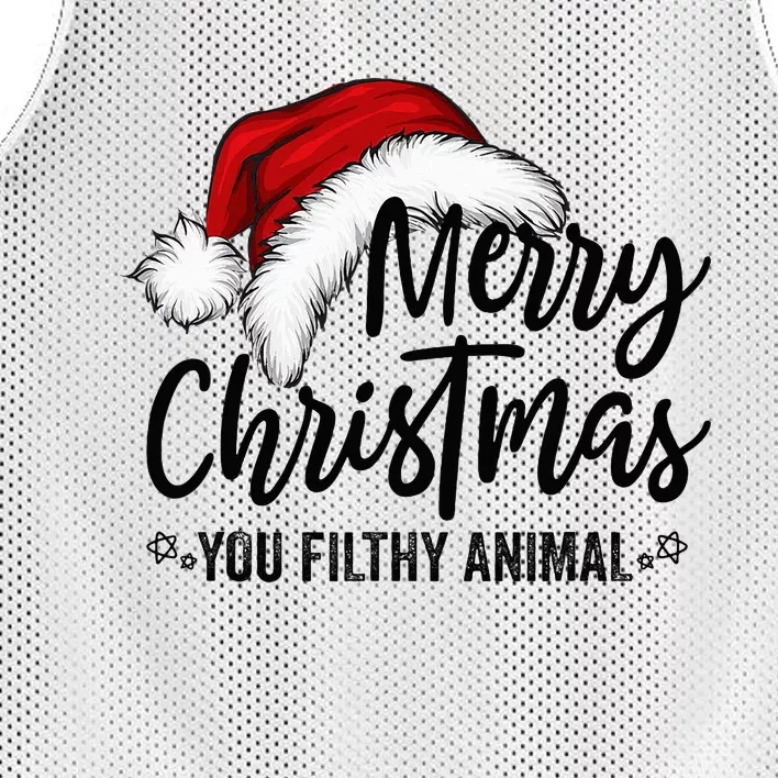 Hilarious Holiday Greetings Merry Christmas You Filthy Animals Mesh Reversible Basketball Jersey Tank